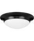 1-Light 11-1/2" Etched Glass Flush Mount Matte Black