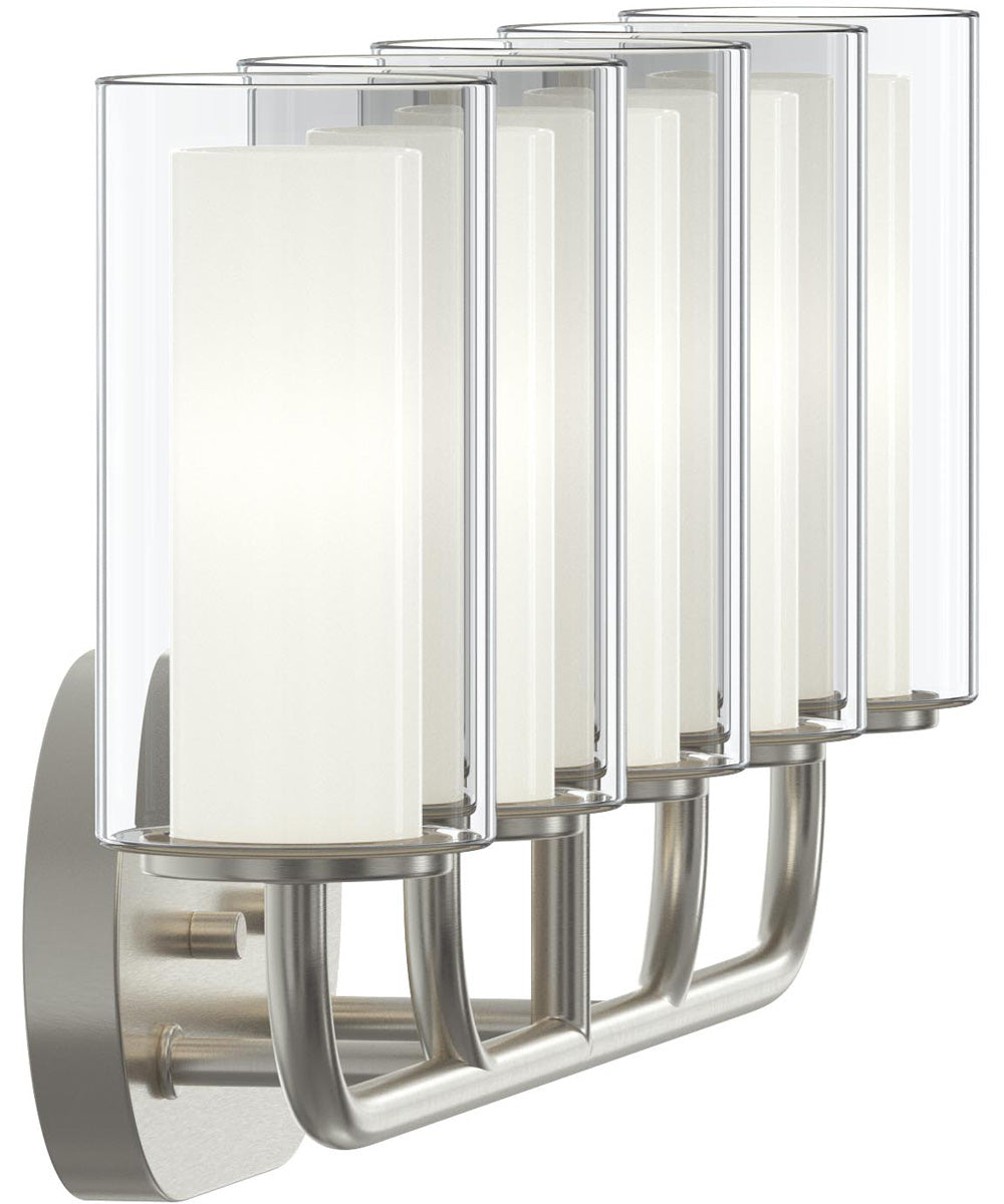 Mack 3-Light Vanity Light with Layered Glass Shades Brushed Nickel