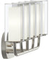 Mack 3-Light Vanity Light with Layered Glass Shades Brushed Nickel