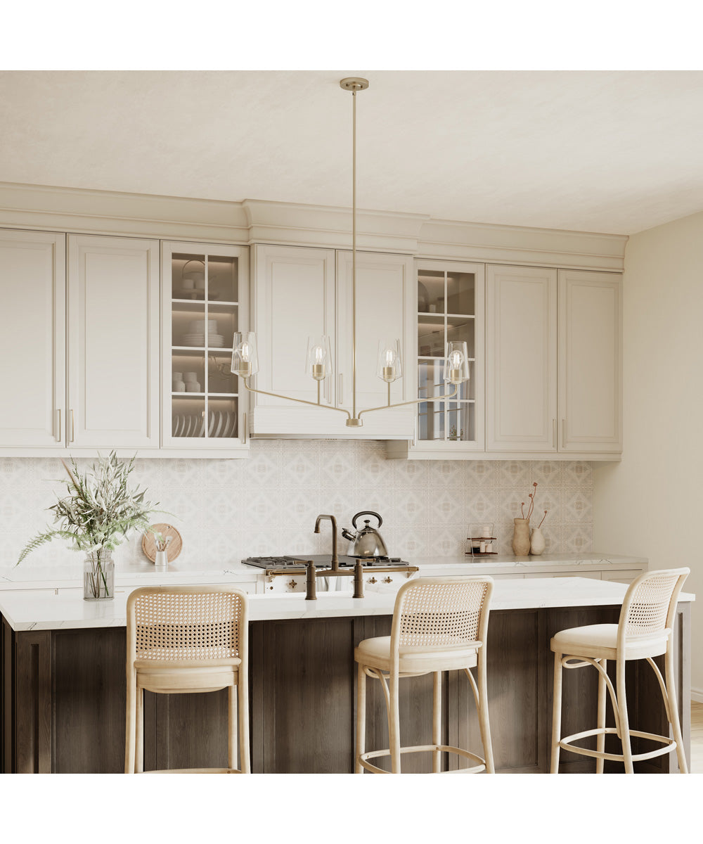 Celino 4-Light Linear Chandelier Brushed Nickel