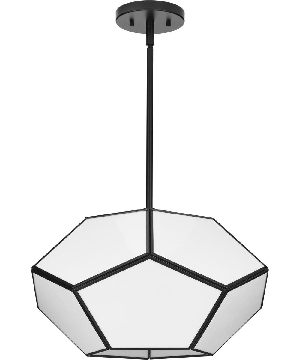 Latham 18 in. 3-Light Flush Mount Matte Black