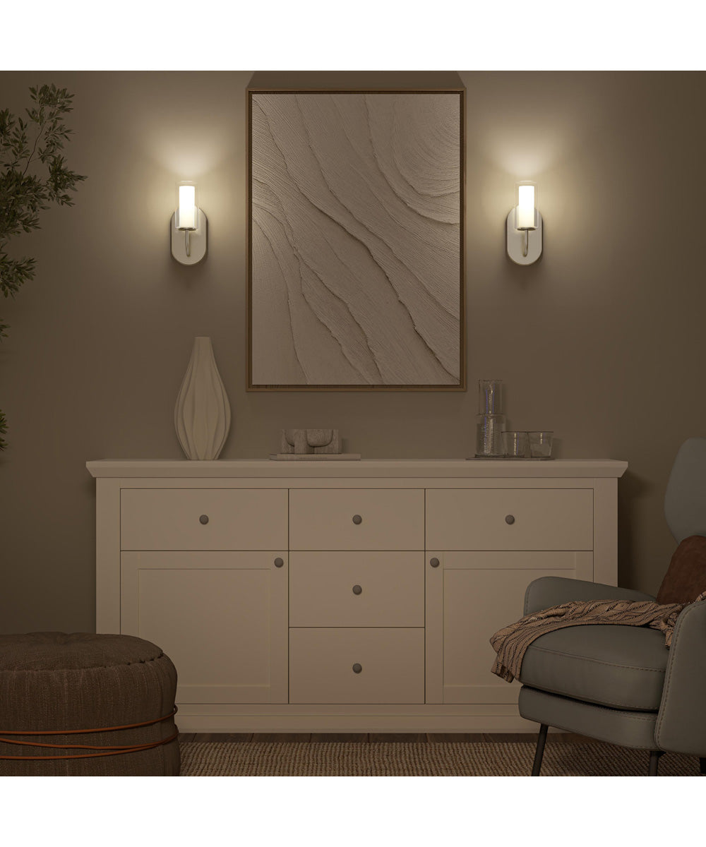 Mack 1-Light Wall Sconce with Layered Glass Shade Brushed Nickel
