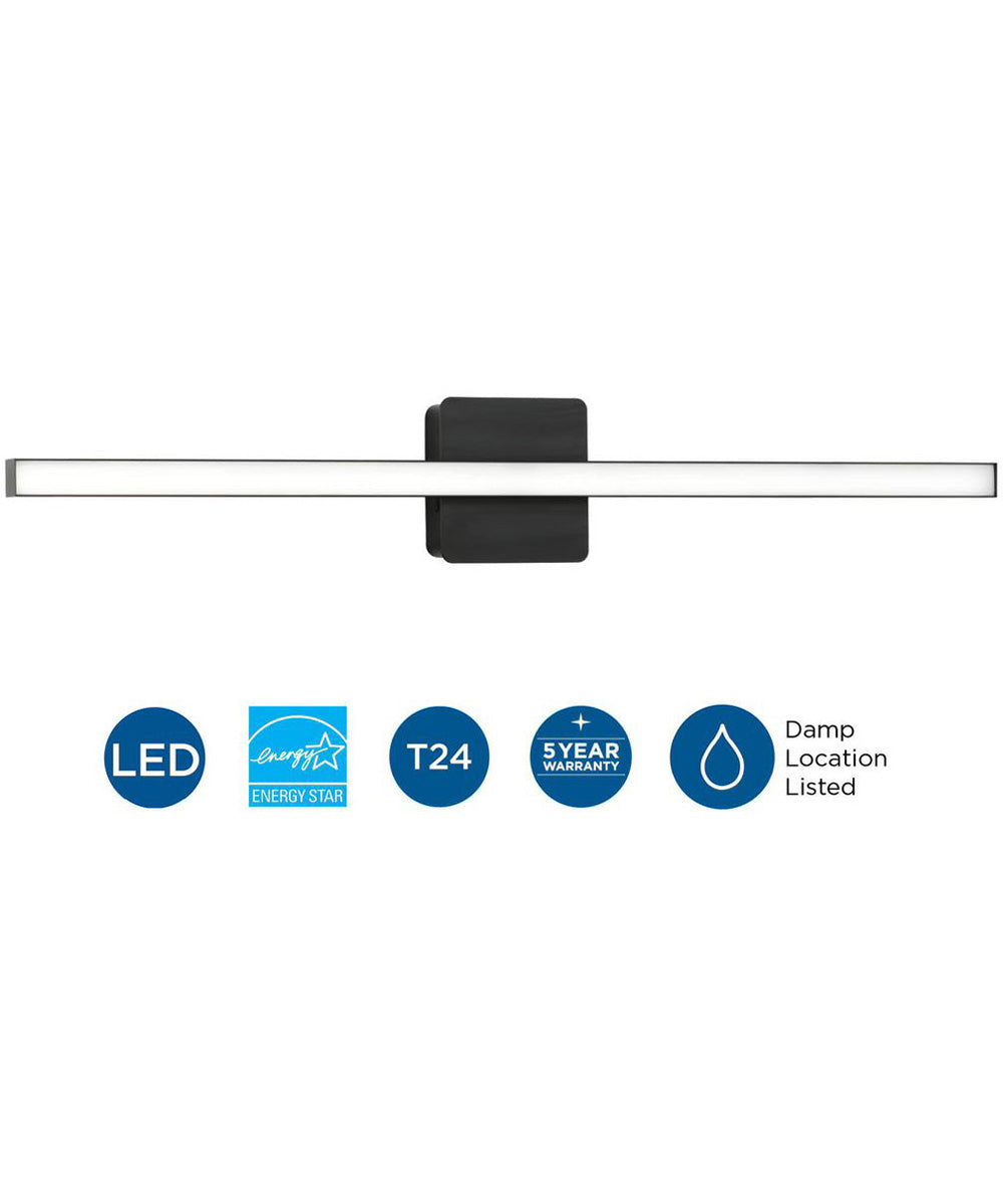 Phase 4 32 in. Large Modern Integrated 3CCT Integrated LED Linear Vanity Light Matte Black