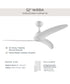 Nirra 52-in. 3-Blade Modern Ceiling Fan Matte White