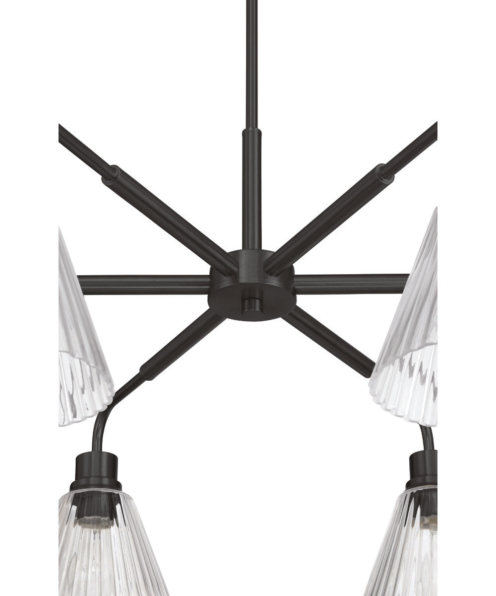 Pleated 6-Light Lighting Flat Black