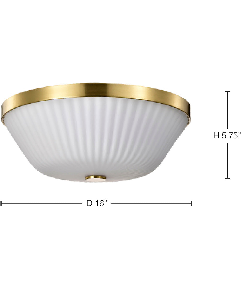 Royale 3-Light Close-to-Ceiling Burnished Brass