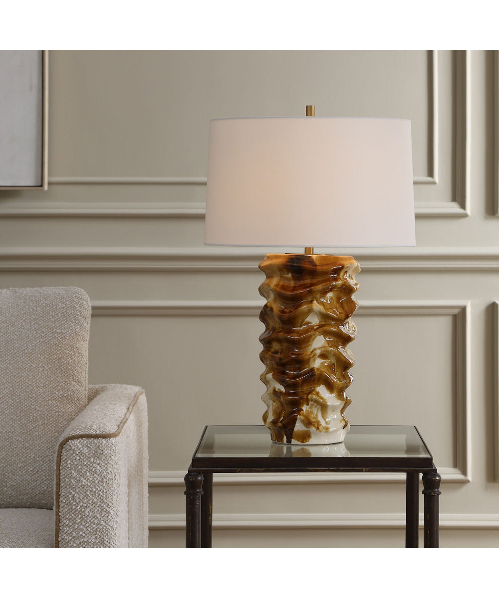 Bassa Brown Cream Glazed Table Lamp