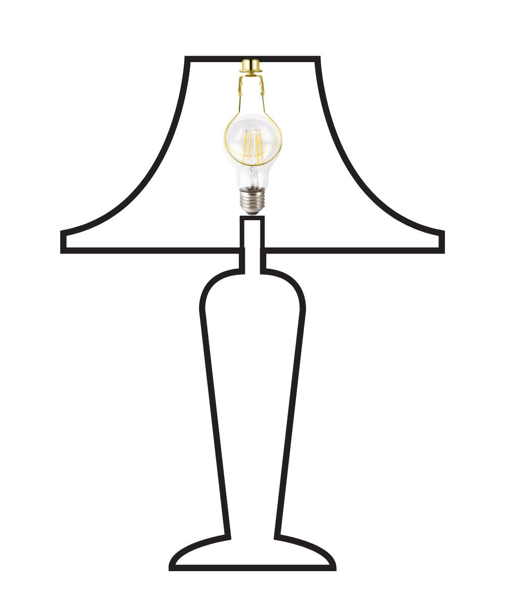 2 Pack Polished Brass Clip-On Medium-Base Harp Fitter Adapter with Finial Cap