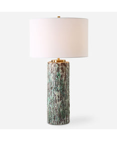 Meltdown Ivory Teal Table Lamp