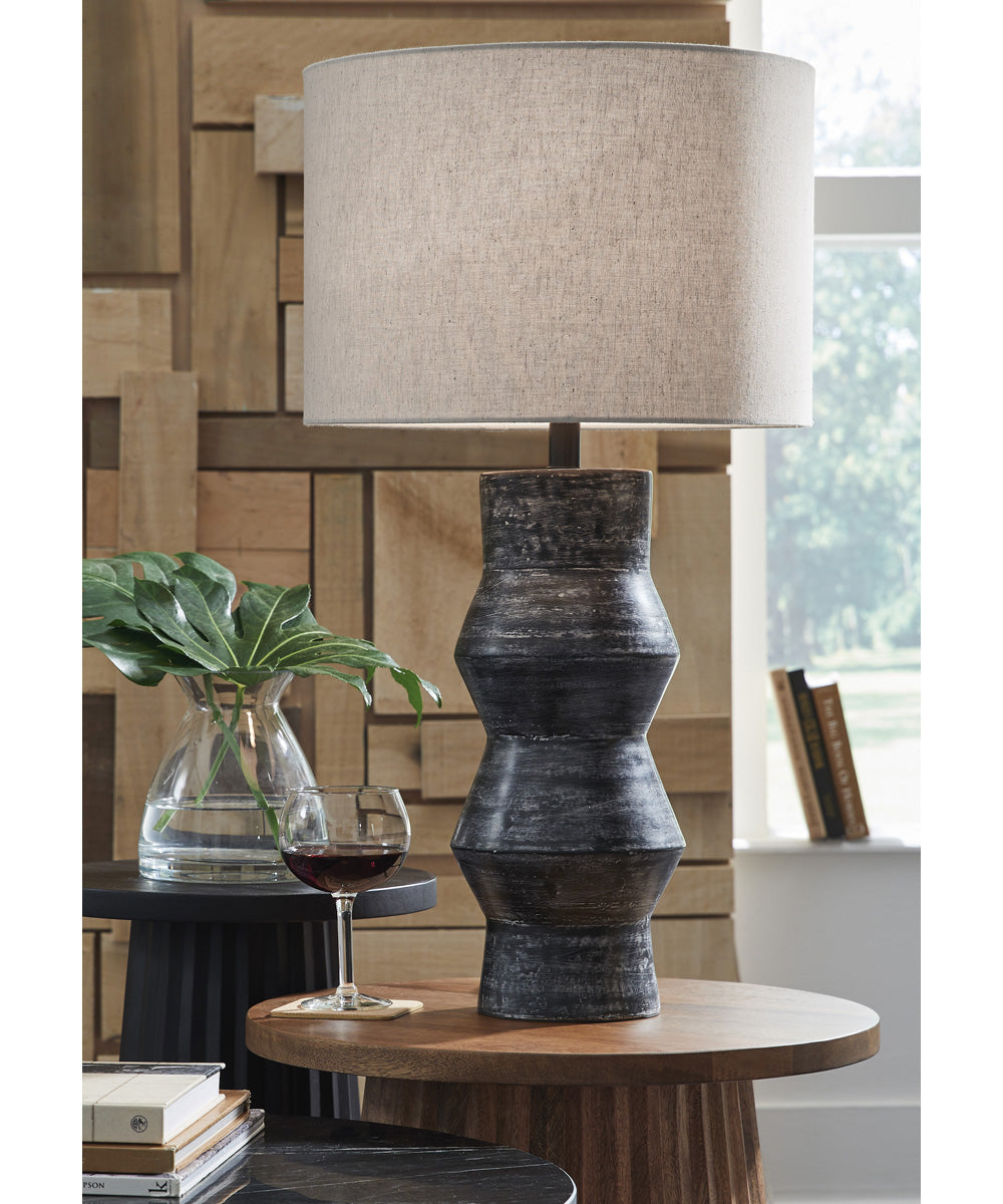 Kerbert Terracotta Table Lamp Distressed Black