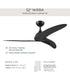 Nirra 52-in. 3-Blade Modern Ceiling Fan Matte Black