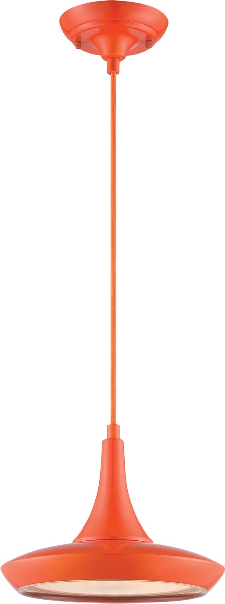 11"W Fantom 1-Light Pendant Orange