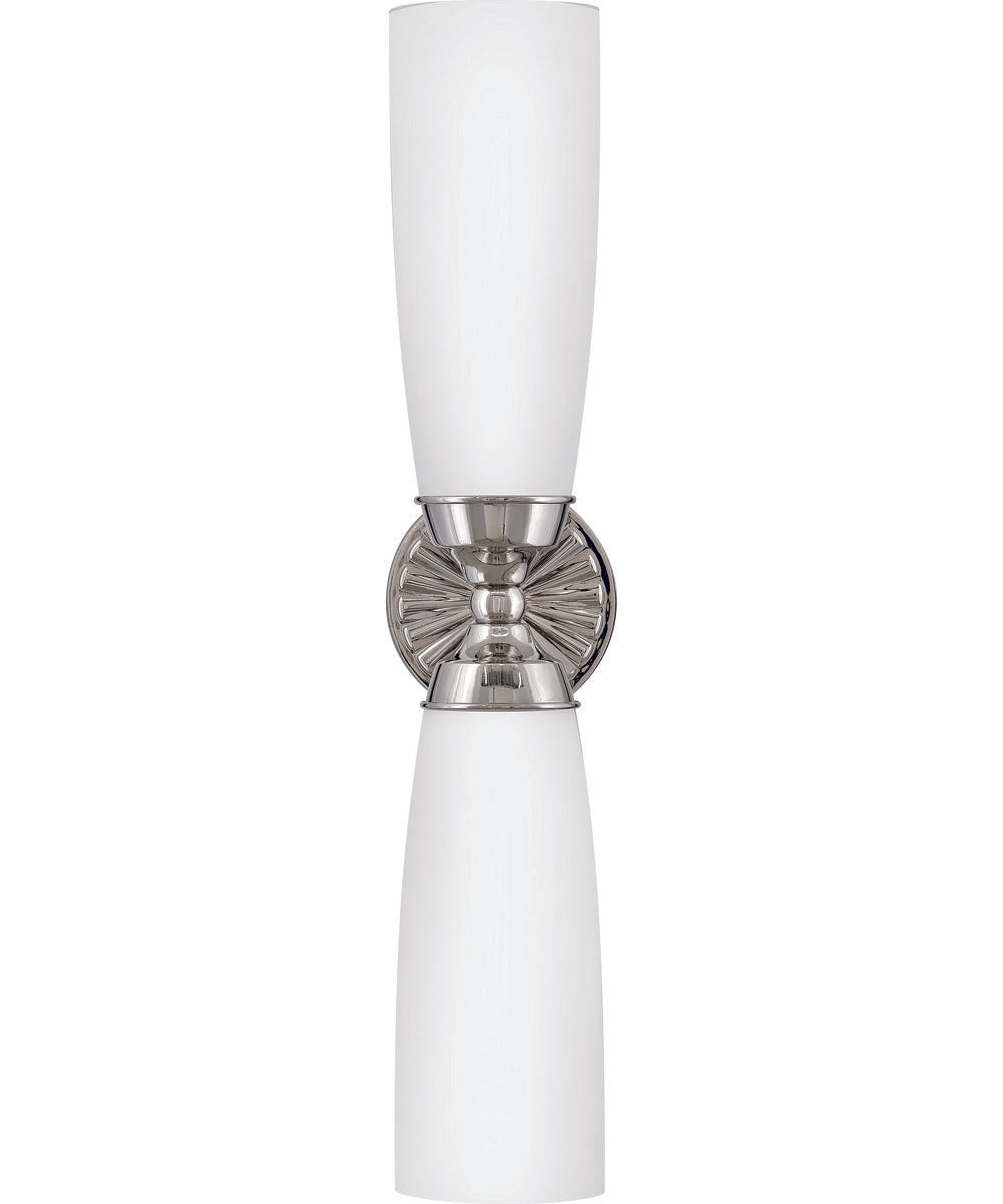 Alexis 2-Light Large Two Light Sconce in Polished Nickel