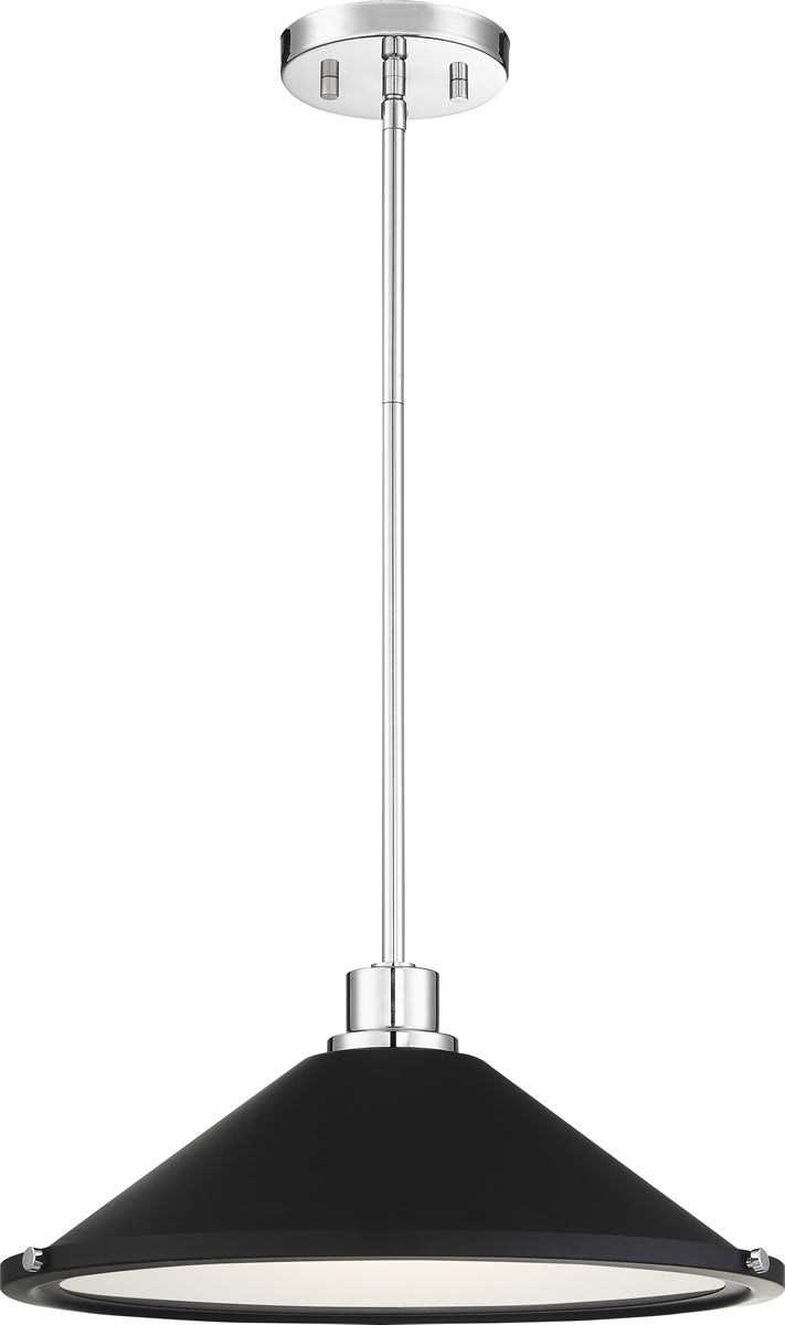 17"W Bette 1-Light LED Vanity & Wall Polished Nickel / Matte Black