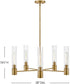 Shea 5-Light Medium Single Tier Chandelier in Lacquered Brass