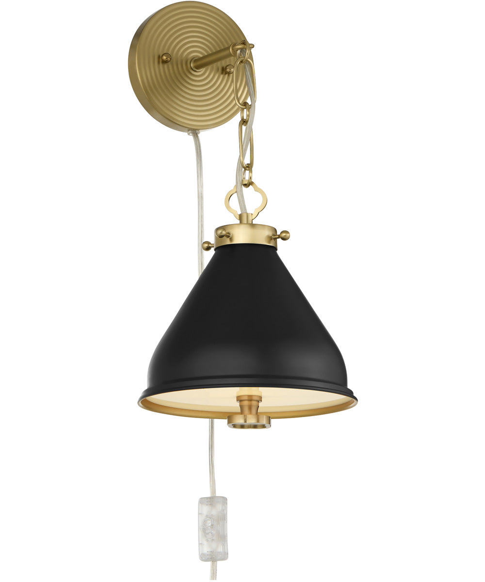 Bonnel 1-light Wall Mount Light Fixture Matte Black|Aged Brass