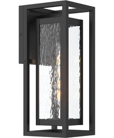 Shaw 15 inch 1 Light Outdoor Wall Light with Clear Glass Textured Black