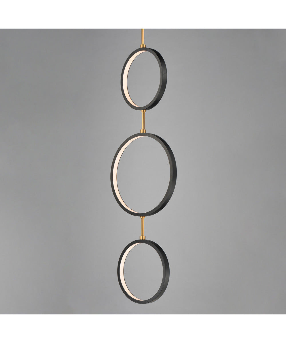 Hoopla 3-Light LED Pendant Black / Gold