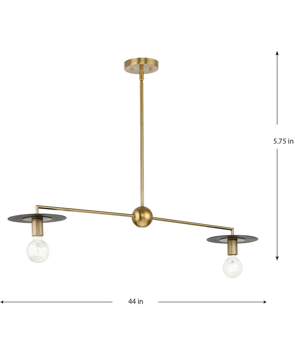 Trimble 2-Light Linear Chandelier Brushed Bronze