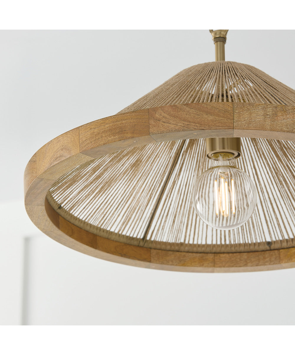Maya 1-Light Semi-Flush Matte Brass