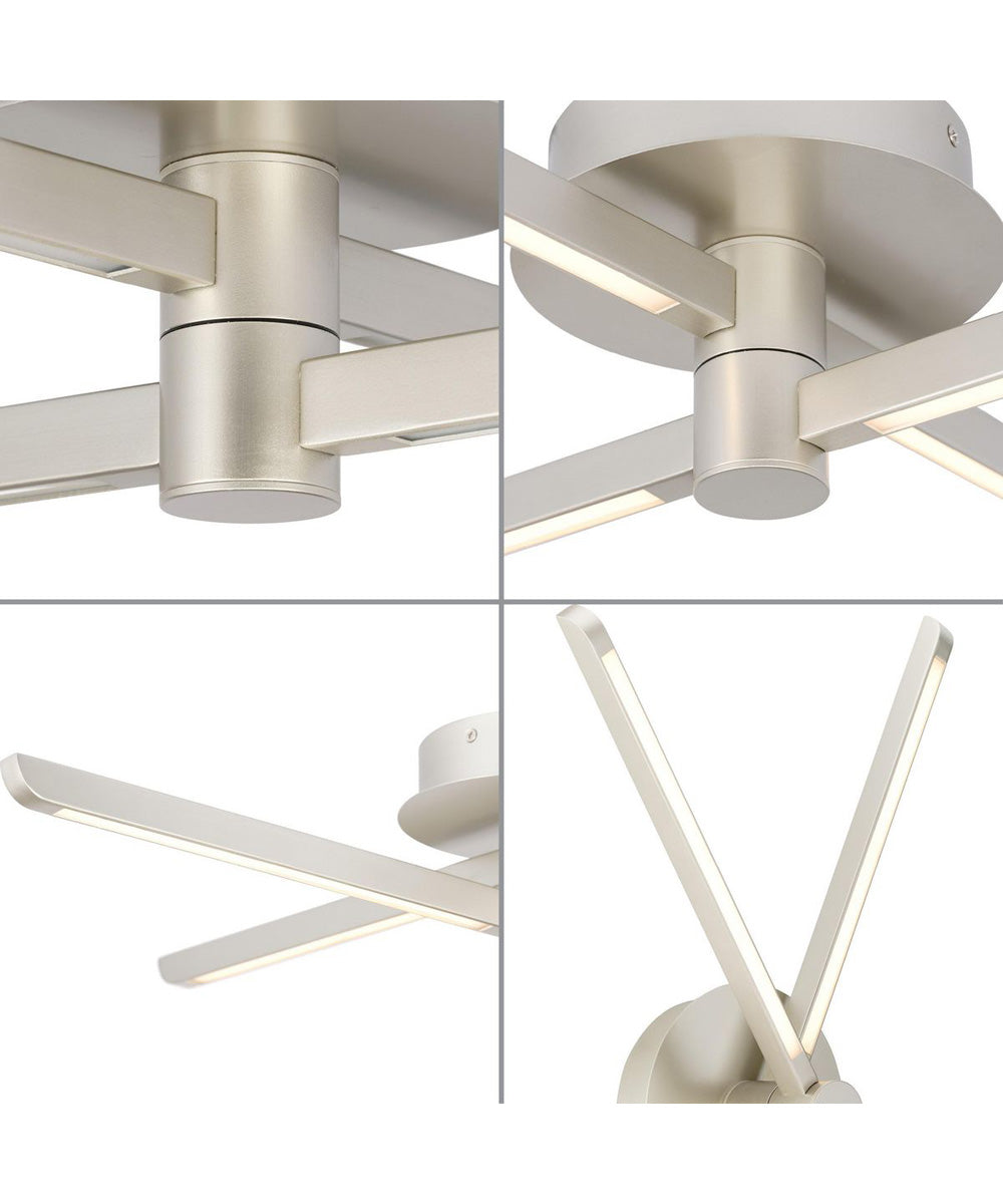 Pivot LED 4-Light Semi-Flush or Wall Mount Fixture Burnished Nickel