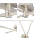 Pivot LED 4-Light Semi-Flush or Wall Mount Fixture Burnished Nickel
