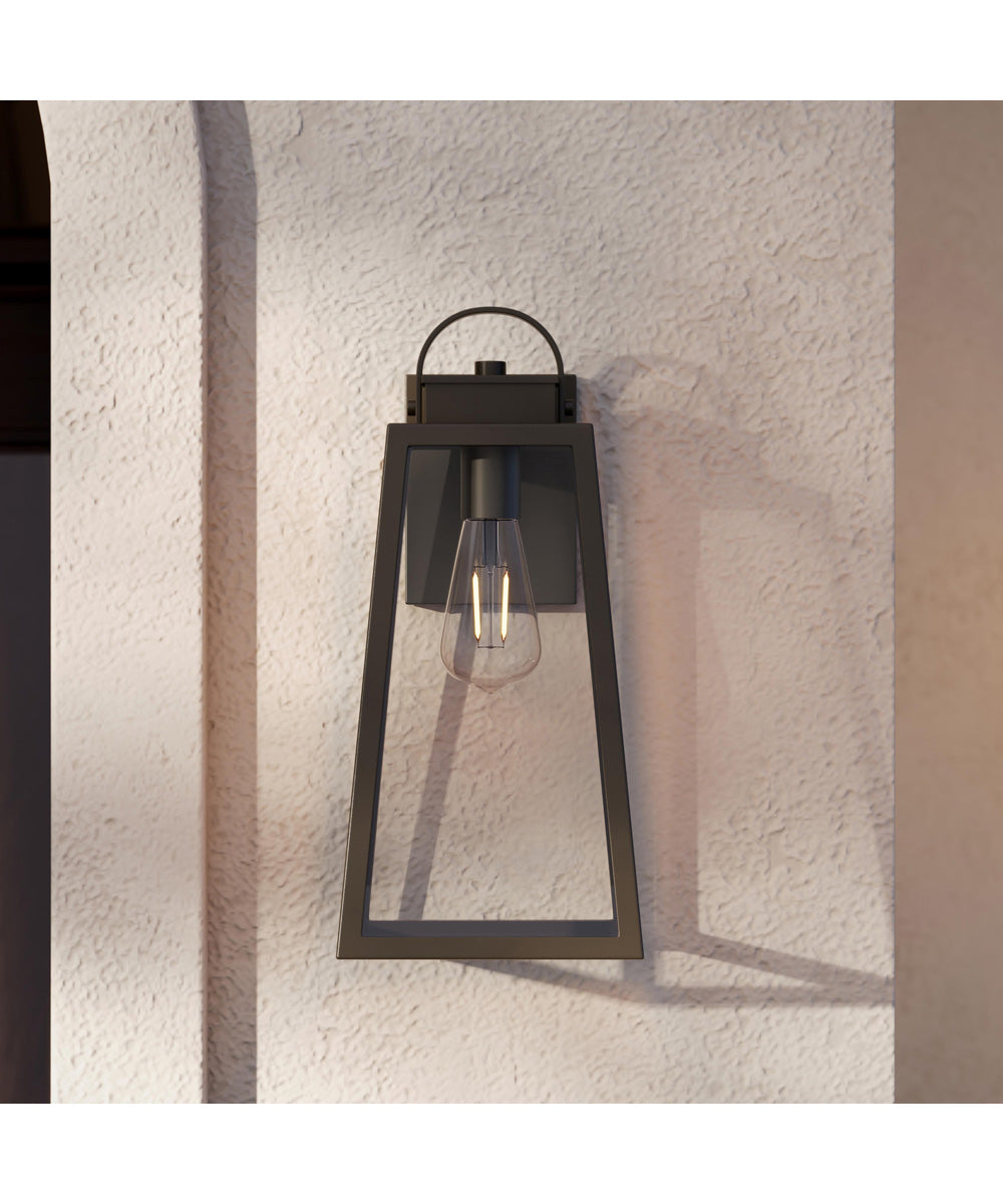 Hedry Large Outdoor Wall Lantern with Clear Glass Panels Antique Bronze