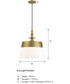 Ava  1 Light Pendant Brushed Gold