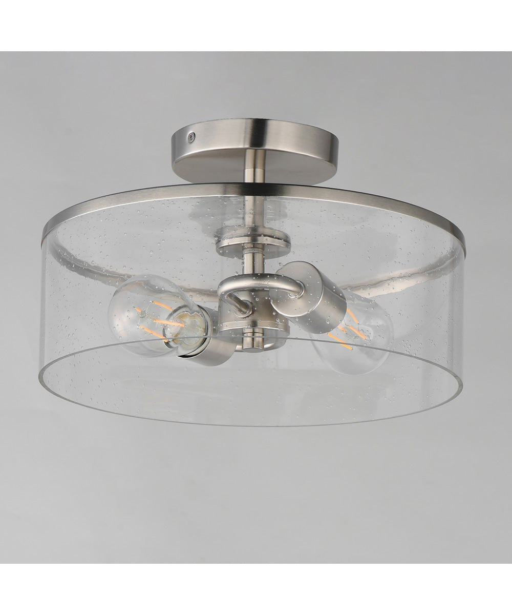 Livingston 2-Light Semi-Flush Mount Satin Nickel