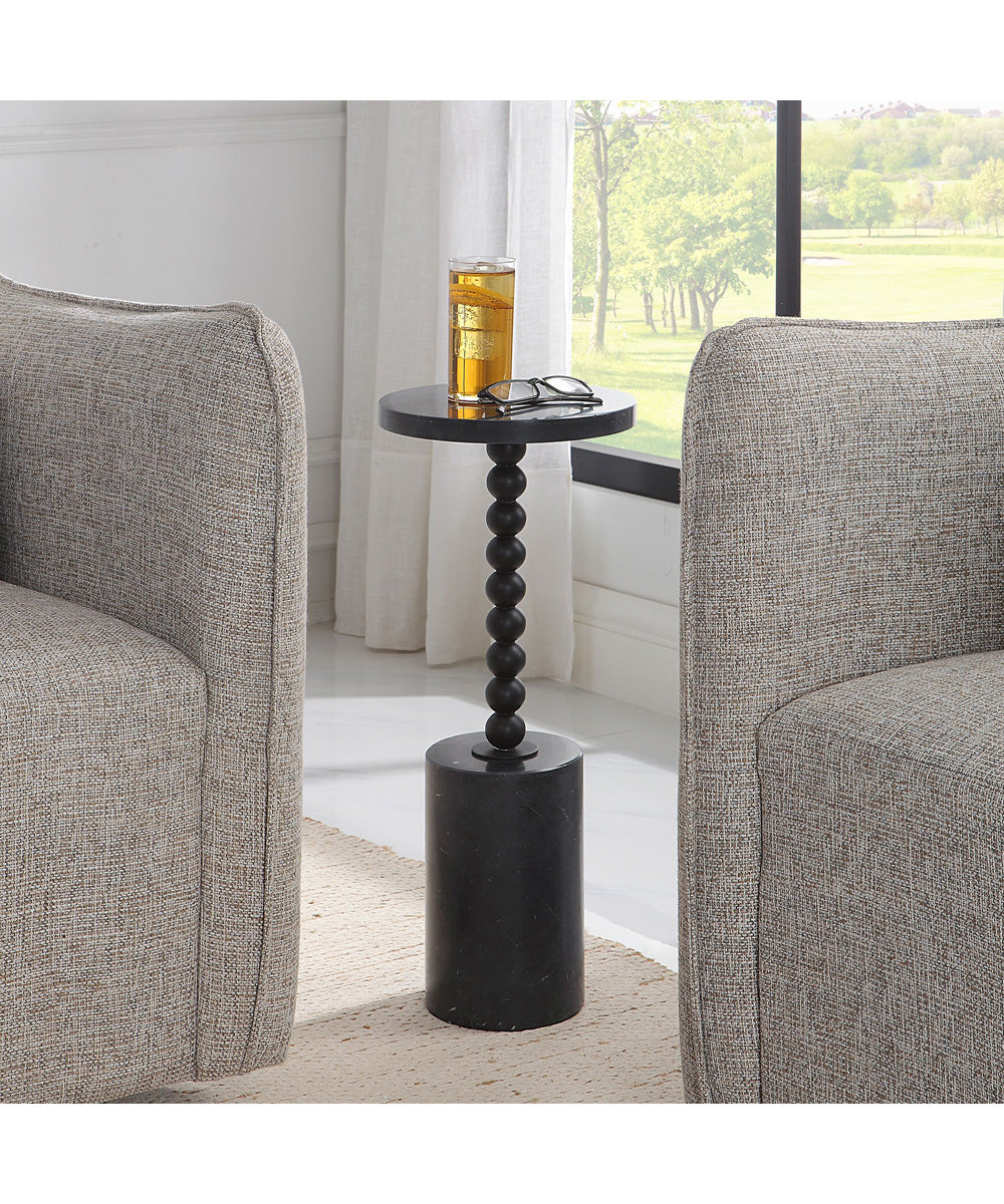 Bead Black Marble Drink Table