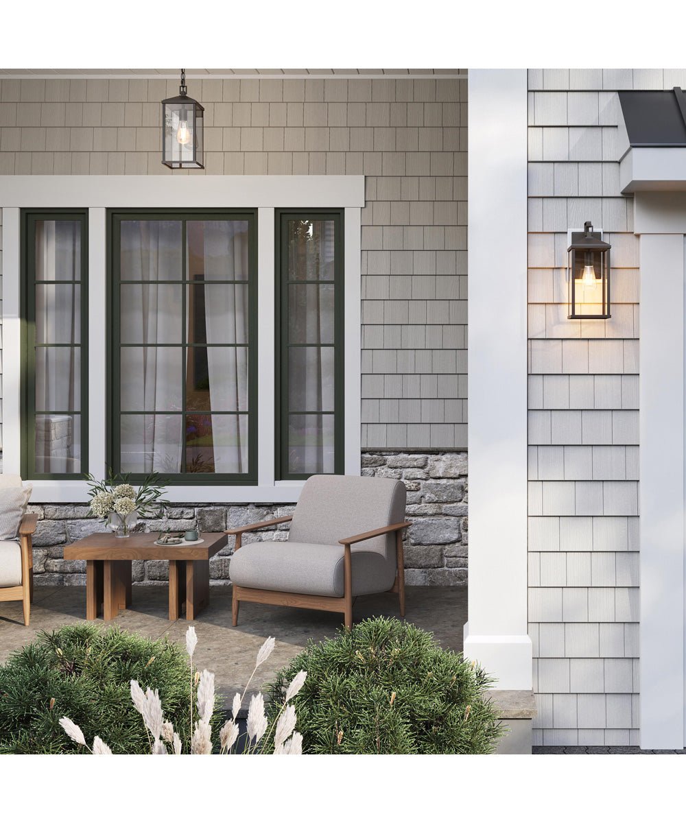 Cantley Large Outdoor Wall Lantern with Clear Glass Panels Antique Bronze