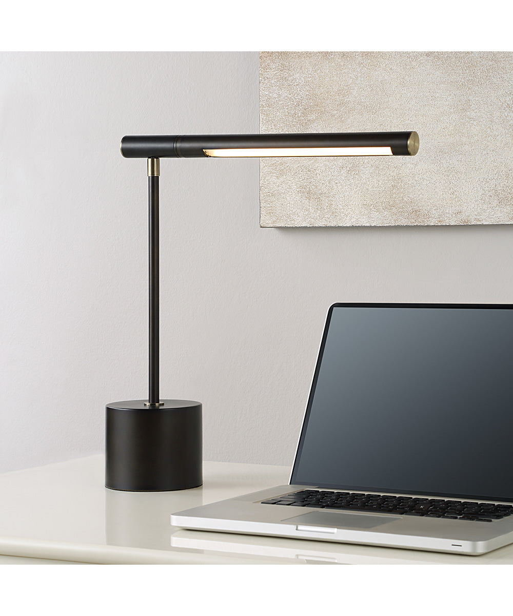 Modern Desk Lamp in Dark Bronze with Horizontal Arm