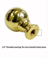 Polished Brass Sphere Lamp Finial with Polished Brass Base 1.5"h