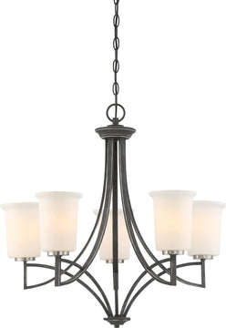 26"W Chester 5-Light Chandelier Iron Black