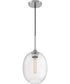 8"W Aria 1-Light Pendant Polished Nickel