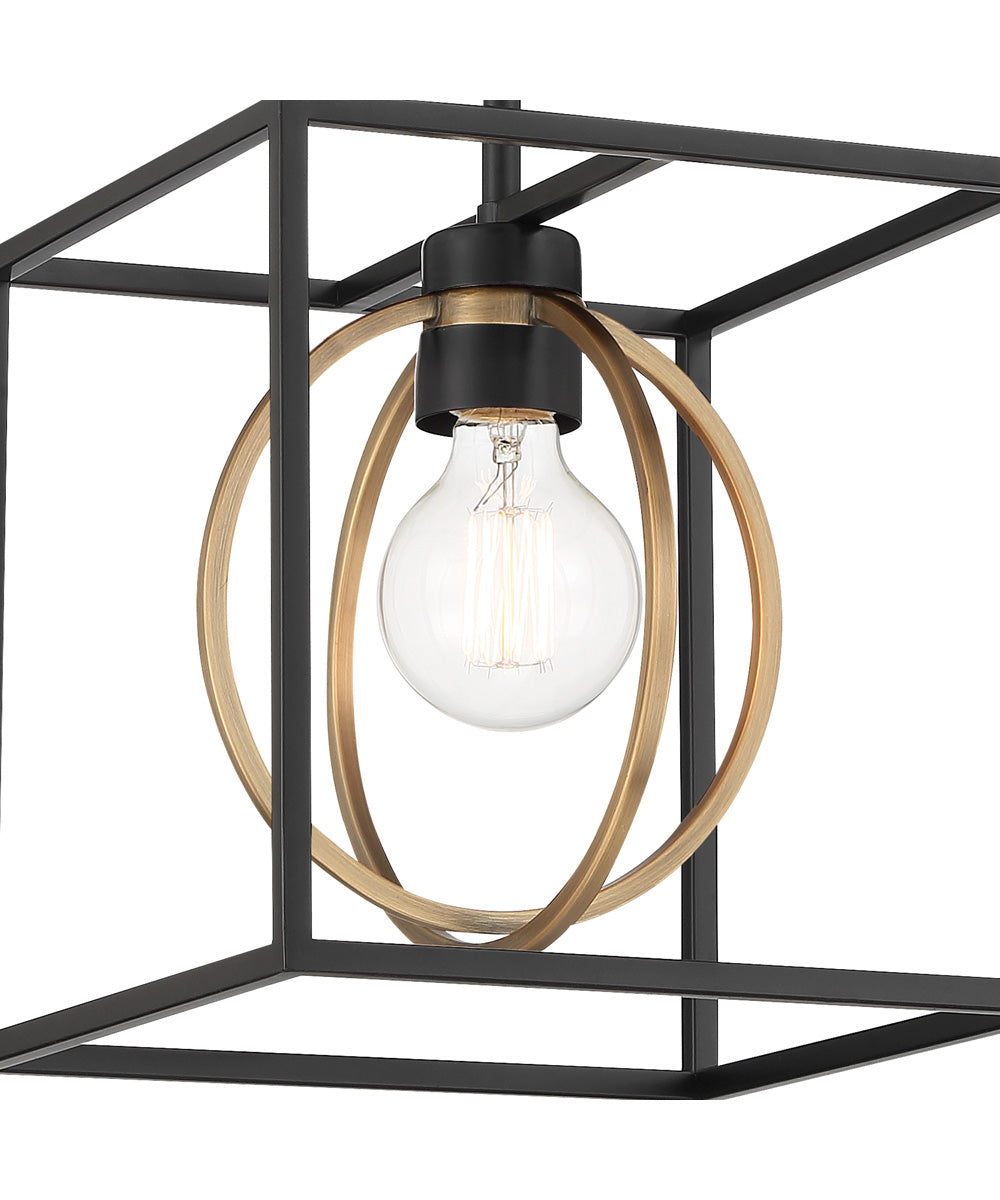 Kew Gardens 1 Light Pendant Matte Black
