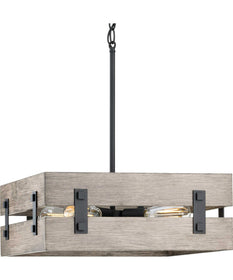 Hemsworth 4-Light Coastal Pendant Light Textured Black