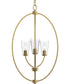Jheni 3-Light Foyer Pendant with Clear Glass Shades Brushed Gold