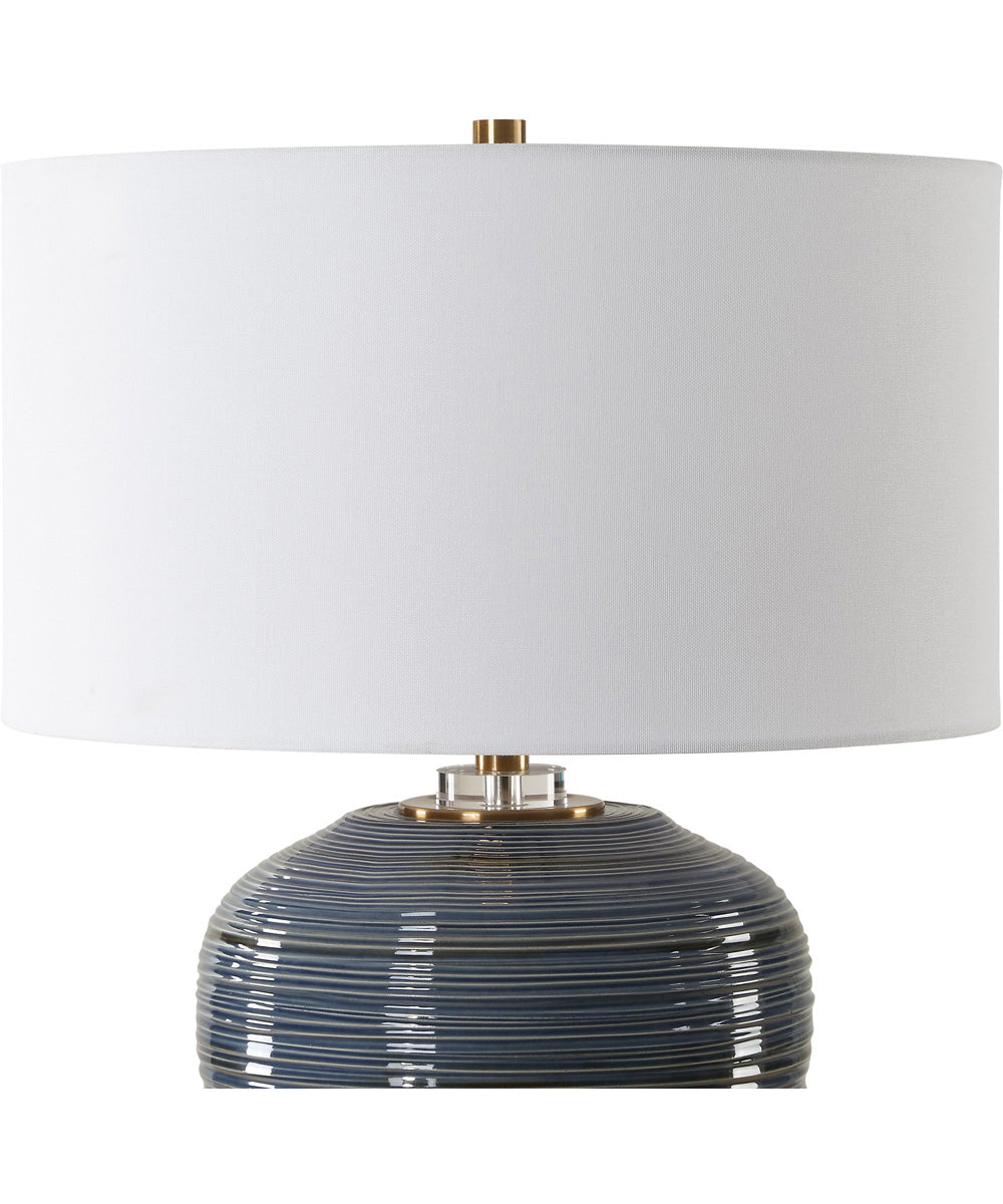 Moher Glossy Blue Table Lamp