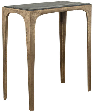 Accent Table with Marine Marble Top Brass Antique
