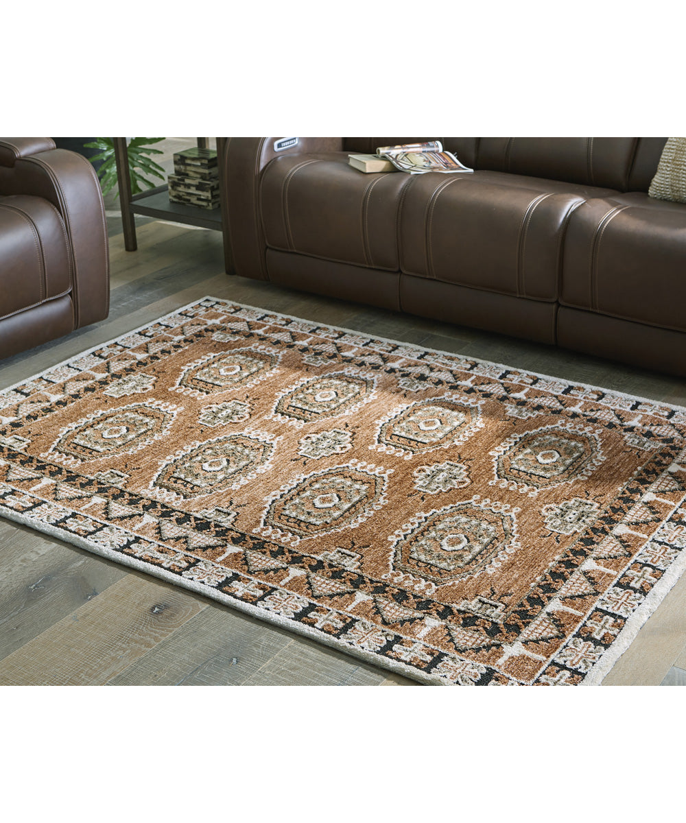 Qaabiz Medium Rug Sienna/Ivory/Black