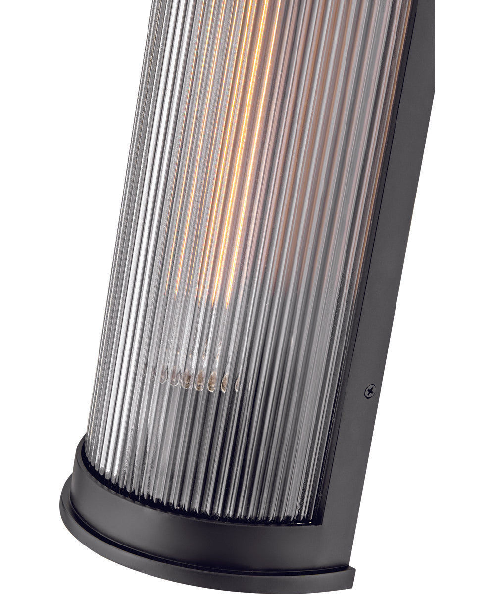 Bluffton 1-Light Large Wall Mount Lantern in Black