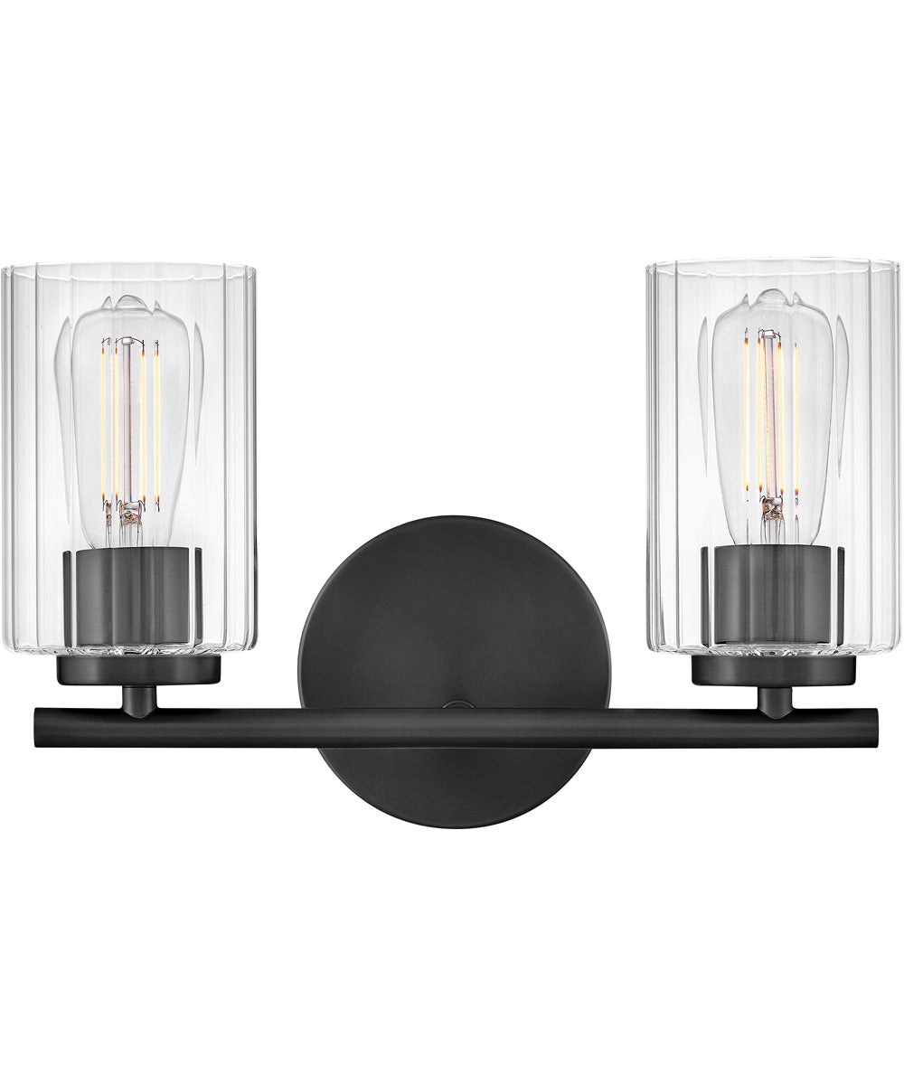 Leta 2-Light Small Two Light Vanity in Black