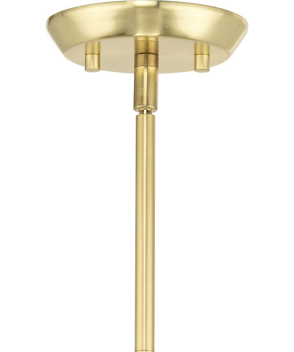 Clarion 1-Light Etched White Pendant P500429 Satin Brass