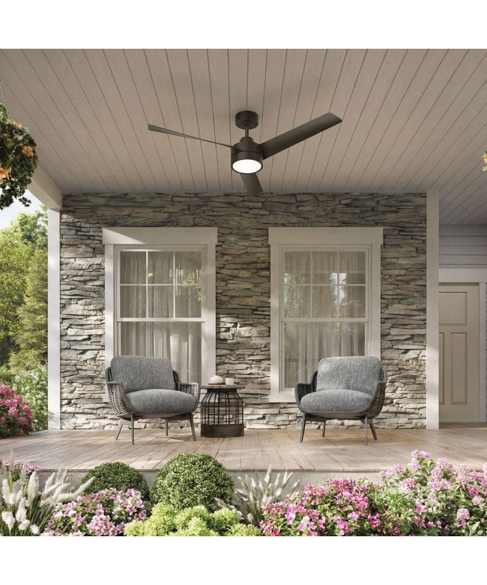 Rizo 52-in. 3-Blade Modern Ceiling Fan Matte Black