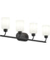 Reines 4-Light Bath Vanity with Opal Glass Shades Matte Black