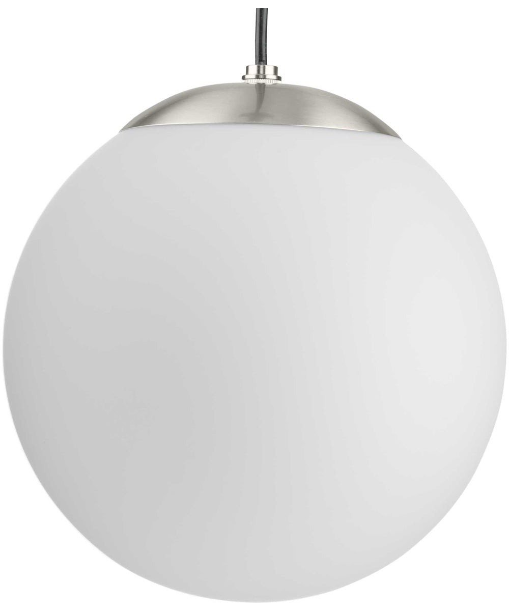 Atwell Opal Glass Globe Medium Hanging Pendant Light Brushed Nickel