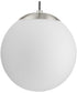 Atwell Opal Glass Globe Medium Hanging Pendant Light Brushed Nickel