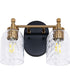 Council 2-Light Lighting Flat Black/Satin Brass