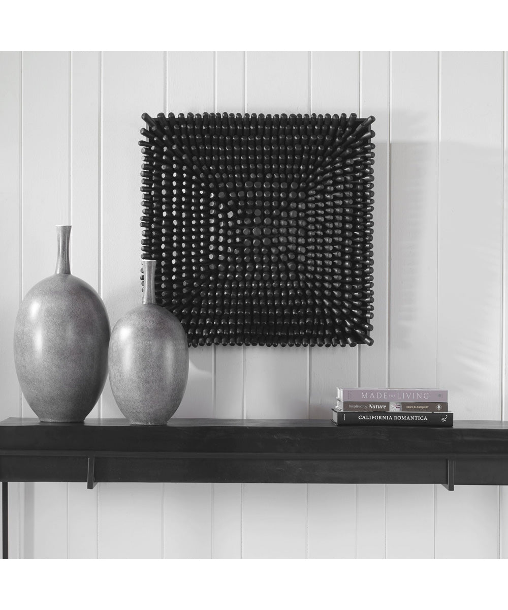 Portside Black Wood Wall Panel